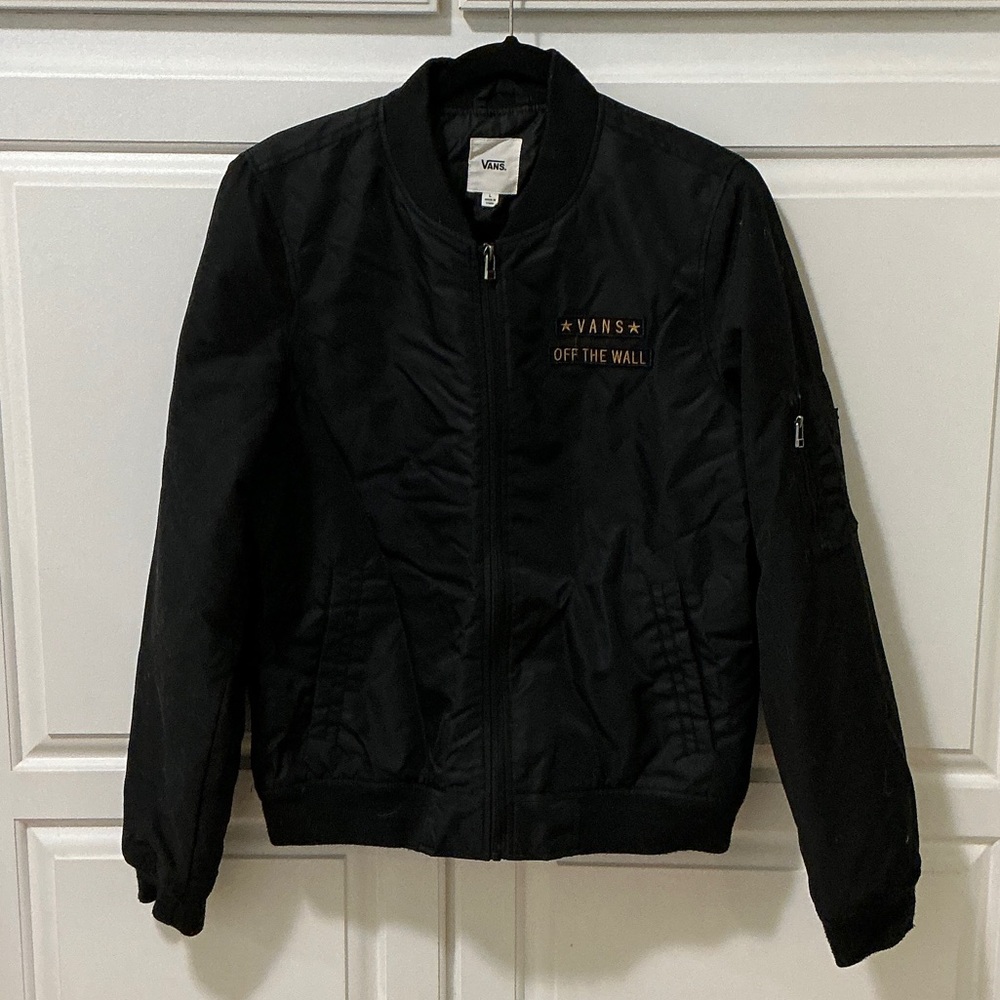 Vans women’s Black Zip-Up bomber Jacket